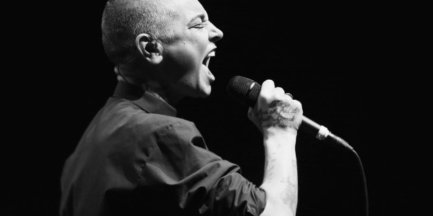 SYDNEY, AUSTRALIA - MARCH 19: (EDITORS NOTE: Image has been converted to Black & White) Sinead O'Connor performs live for fans at Sydney Opera House on March 19, 2015 in Sydney, Australia. (Photo by Don Arnold/WireImage)