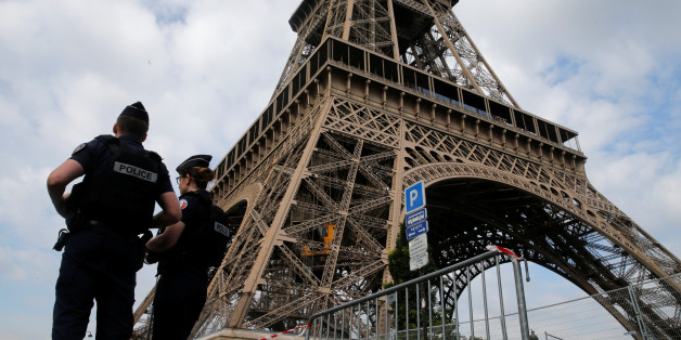 French police patrol near the Eiffel tower as part of security measures in Paris, France, July 13, 2017. REUTERS/Pascal Rossignol
