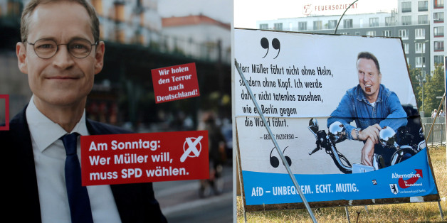 Die AfD beschwert sich, dass ihre Wahlplakate vor den Augen des Berliner Ordnungsamts abgehangen worden seien. Dabei verdrehen sie die Wahrheit