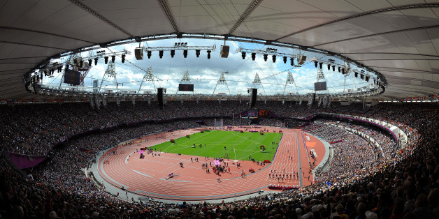 Olympics Londen 2012: Athletics Illustration Illustratie / Olympic Stadion / Athletisme Atletiek / London Olympic Games Jeux Olympique Londres Olympische Spelen Londen / 2012 OG /(c)Tim De Waele (Photo by Tim de Waele/Corbis via Getty Images)