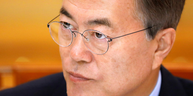 South Korean President Moon Jae-in attends an interview with Reuters at the Presidential Blue House in Seoul, South Korea June 22, 2017. REUTERS/Kim Hong-Ji