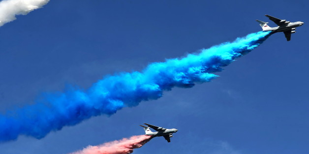 IVANOVO, RUSSIA - AUGUST 19, 2017: Ilyushin Il-76 cargo planes perform at an air show as part of the 2017 Open Sky military patriotic festival at the Severny airfield. Vladimir Smirnov/TASS (Photo by Vladimir Smirnov\TASS via Getty Images)
