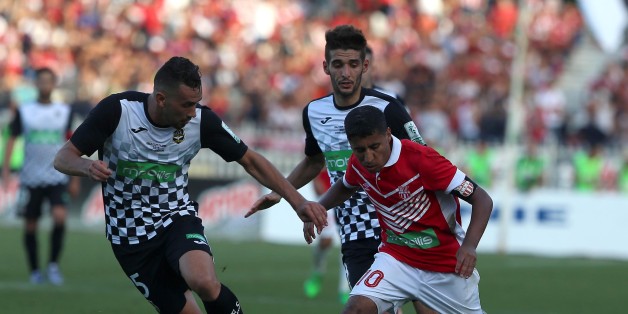 Bedrane Abdelkader (L) of ESS struggle for the ball with FehamBouazza (R) of CRB during final match of Algeria 2017 CR belouizdad against ES setif at the Stage of 5 of July. Algiers on 05/07/2017 (Photo by Billal Bensalem/NurPhoto via Getty Images)