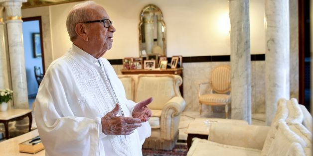 Tunisian President Beji Caid Essebsi poses for a picture in traditional costume at the official house of the Tunisian president in Carthage on July 25, 2017 prior to heading out to celebrate the 60th anniversary of the proclamation of the Tunisian Republic upon the abolition of the monarchy by the National Assembly. / AFP PHOTO / FETHI BELAID (Photo credit should read FETHI BELAID/AFP/Getty Images)