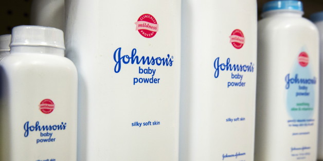 Bottles of Johnson & Johnson baby powder line a drugstore shelf in New York October 15, 2015. REUTERS/Lucas Jackson