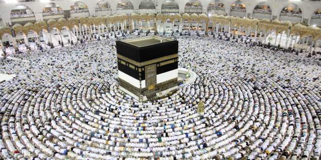 Muslim worshippers perform the evening (Isha) prayers at the Kaaba, Islam's holiest shrine, at the Grand Mosque in Saudi Arabia's holy city of Mecca on August 25, 2017, a week prior to the start of the annual Hajj pilgrimage in the holy city / AFP PHOTO / BANDAR ALDANDANI (Photo credit should read BANDAR ALDANDANI/AFP/Getty Images)