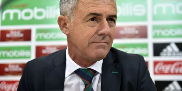 Spanish coach Lucas Alcaraz attends a press conference on April 19, 2017, upon being announced as the new head coach for the Algerian national team.Alcaraz had previously coached Spanish sides Granada, Levante and Recreativo de Huelva. / AFP PHOTO / RYAD KRAMDI (Photo credit should read RYAD KRAMDI/AFP/Getty Images)