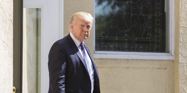 WASHINGTON, DC - SEPTEMBER 03: (AFP OUT) U.S. President Donald Trump departs St. John's Church on September 3, 2017 in Washington, DC. Earlier this week, Trump signed a proclamation to declare Sunday a National Day of Prayer for people affected by Hurricane Harvey. (Photo By Chris Kleponis - Pool/Getty Images)