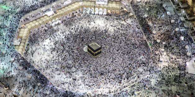 TOPSHOT - An aerial view shows Muslim pilgrims circumambulating the Kaaba, Islam's holiest shrine, at the Grand Mosque in Saudi Arabia's holy city of Mecca on September 3, 2017, during the annual Hajj pilgrimage. / AFP PHOTO / BANDAR ALDANDANI (Photo credit should read BANDAR ALDANDANI/AFP/Getty Images)