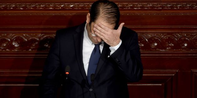 Tunisian Prime Minister Youssef Chahed gestures as he addresses the parliament on the country's anti-corruption fight on July 20, 2017, in Tunis. / AFP PHOTO / FETHI BELAID (Photo credit should read FETHI BELAID/AFP/Getty Images)