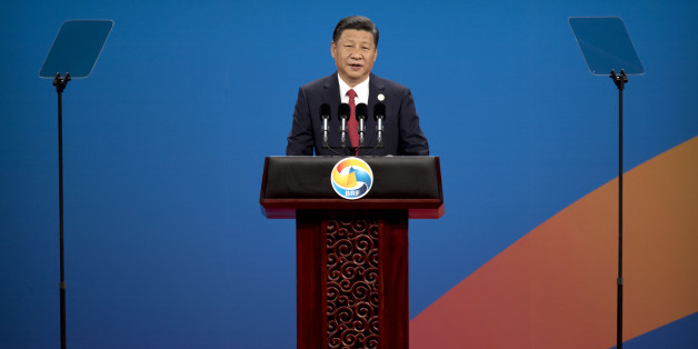 BEIJING, CHINA - MAY 14: Chinese President Xi Jinping speaks during the opening ceremony of the Belt and Road Forum at the China National Convention Center (CNCC) in Beijing, Sunday, May 14, 2017. The Belt and Road Forum focuses on the One Belt, One Road (OBOR) trade initiative. (Photo by Mark Schiefelbein-Pool/Getty Images)