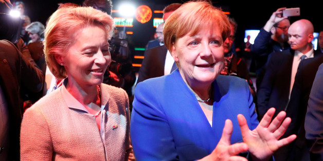 Kanzlerin Angela Merkel nach dem TV-Duell mit Martin Schulz