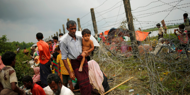 Des réfugiés rohingyas à la frontière birmane, 7 septembre 2017.