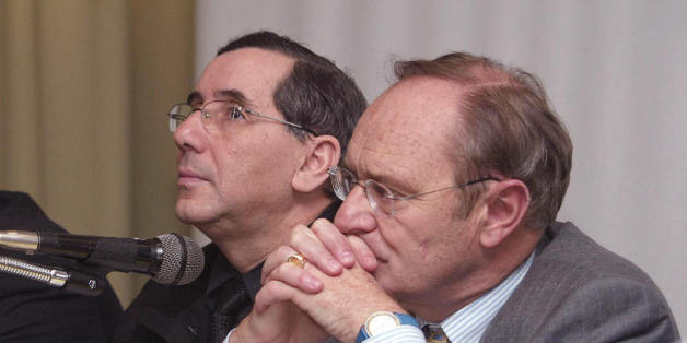 ALGIERS, ALGERIA: (From R) President of the Algeria Committee of the MEDEF International (French Employers Union) Yves-Thibault de Silguy, Algerian Trade minister Noureddine Boukrouh and Algerian Transport minister Mohamed Meghlaoui attend the third French-Algerian businessmen meeting in Algiers 08 February 2005. AFP PHOTO HOCINE ZAOURAR (Photo credit should read HOCINE ZAOURAR/AFP/Getty Images)