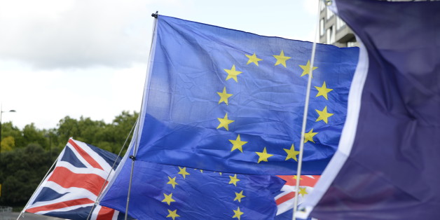 Anti-Brexit demonstrators take part to the march for Europe on September 9, 2017 in London, United Kingdom. The British people voted to leave the European Union in a referendum in 2016. (Photo by Alberto Pezzali/NurPhoto via Getty Images)
