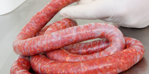Farm produce processing: preparation of merguez sausage in a farm. (Photo by: Andia/UIG via Getty Images)