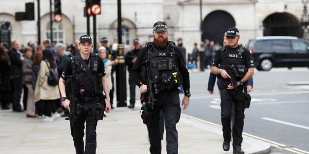 Armed police officers patrol in Westminster, in London, Britain, September 16, 2017. REUTERS/Peter Nicholls