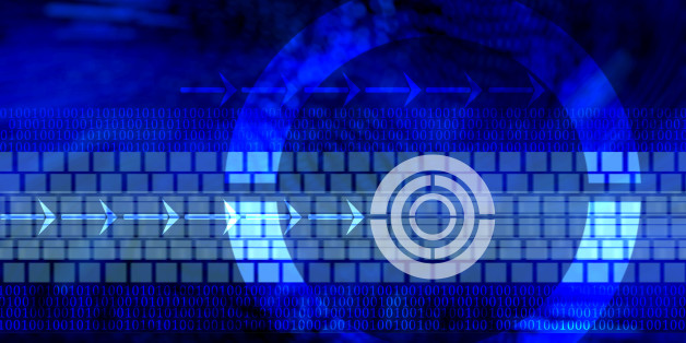 Abstract tech binary blue background