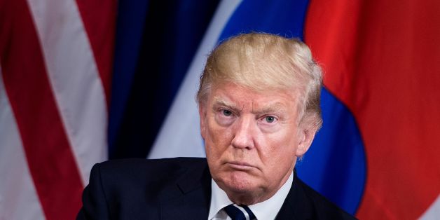 US President Donald Trump waits for a meeting with South Korea's President Moon Jae-in at the Palace Hotel during the 72nd United Nations General Assembly September 21, 2017 in New York City. / AFP PHOTO / Brendan Smialowski (Photo credit should read BRENDAN SMIALOWSKI/AFP/Getty Images)