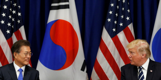 U.S. President Donald Trump meets with South Korean president Moon Jae-in during the U.N. General Assembly in New York, U.S., September 21, 2017. REUTERS/Kevin Lamarque