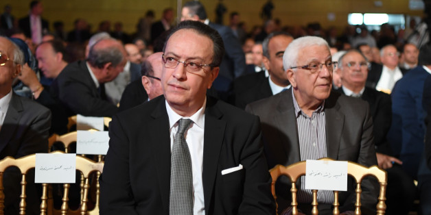 Hafedh Caid Essebsi (C), leader of Nidaa Tounes party, looks on as he attends an official speech delivered by the Tunisian President Beji Caid Essebsi (unseen) on May 10, 2017 in Tunis.
Essebsi said that the army will protect the output of Tunisia's main resources from being disrupted by protests over social and labour issues. / AFP PHOTO / FETHI BELAID (Photo credit should read FETHI BELAID/AFP/Getty Images)