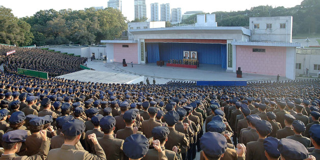 This picture taken on September 23, 2017 and released from North Korea's official Korean Central News Agency (KCNA) on September 24 shows a meeting of the youth and students at the Youth Park Open-Air Theatre during an anti-US rally in Pyongyang. / AFP PHOTO / KCNA VIA KNS / STR / South Korea OUT / REPUBLIC OF KOREA OUT ---EDITORS NOTE--- RESTRICTED TO EDITORIAL USE - MANDATORY CREDIT 'AFP PHOTO/KCNA VIA KNS' - NO MARKETING NO ADVERTISING CAMPAIGNS - DISTRIBUTED AS A SERVICE TO CLIENTSTHIS PIC