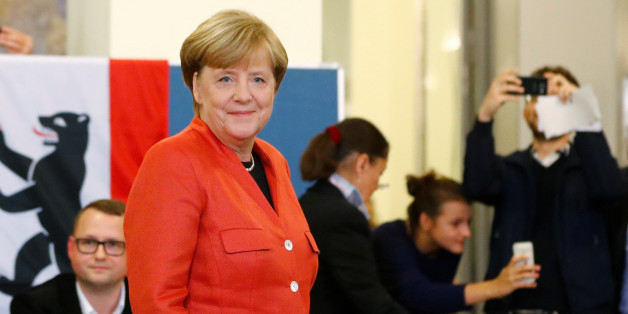 German Chancellor and leader of the Christian Democratic Union CDU Angela Merkel is seen after casting her vote in the general election (Bundestagswahl) in Berlin, Germany, September 24, 2017. REUTERS/Fabrizio Bensch