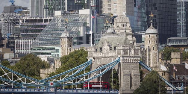 A cityscape of the City of London in the background with the northern abutment tower of Tower Bridge and the Norman-era Tower of London flying the British Union Jack flag, on 14th September 2017, in London, England. (Photo by Richard Baker / In Pictures via Getty Images)
