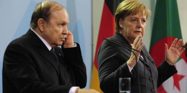 German Chancellor Angela Merkel (R) and Algerian President Abdelaziz Bouteflika address a press conference at the chancellery in Berlin December 8, 2010. AFP PHOTO / JOHN MACDOUGALL (Photo credit should read JOHN MACDOUGALL/AFP/Getty Images)
