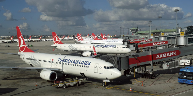 Turkish Airlines aircrafts are parked at the Ataturk International airport in Istanbul, Turkey December 3, 2015. Turkish Airlines, Europe's fourth biggest carrier, said the number of its passengers rose 8.1 year-on-year in January to 4.7 million. In a statement to the Istanbul stock exchange on Tuesday evening February 16, 2016, it said load factor, which measures an airline's capacity utilisation, declined by 2.2 percentage points to 74.2. Picture taken December 3, 2015. REUTERS/Murad Sezer
