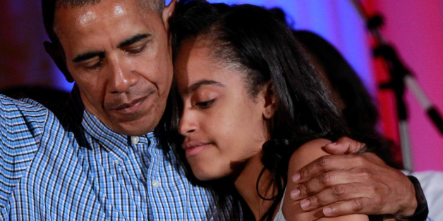 Barack Obama und seine Tochter Malia an ihrem Geburtstag im Jahr 2016