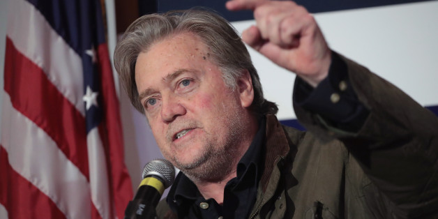 MONTGOMERY, AL - SEPTEMBER 26: Former advisor to President Donald Trump and executive chairman of Breitbart News, Steve Bannon introduces Roy Moore, Republican candidate for the U.S. Senate in Alabama, at an election-night rally on September 26, 2017 in Montgomery, Alabama. Moore, former chief justice of the Alabama supreme court, defeated incumbent Sen. Luther Strange (R-AL) in a primary runoff election for the seat vacated when Jeff Sessions was appointed U.S. Attorney General by President Do
