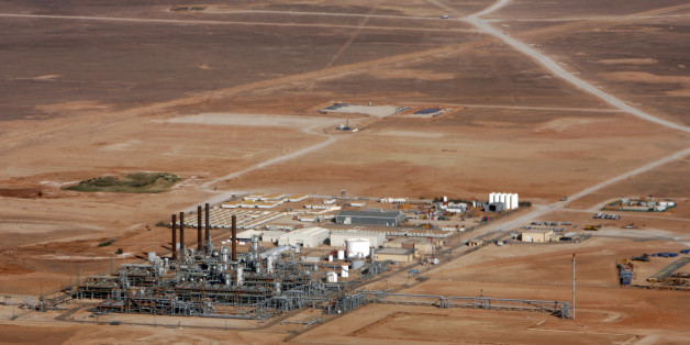 ALGERIA - DECEMBER 14: The In Salah Gas (ISG) Krechba Project, run by Sonatrach, British Petroleum (BP), and StatoilHydro, operates in gas fields in the Sahara desert near In Salah, Algeria, on Sunday, Dec. 14, 2008. From produced gas, the carbon capture plant, the largest and first of its kind, removes annually the carbon dioxide emissions equivalent of 200,000 automobiles running 30,000 kilometers. The CO2 is then reinjected into a two-kilometer deep reservoir instead of the atmosphere, with