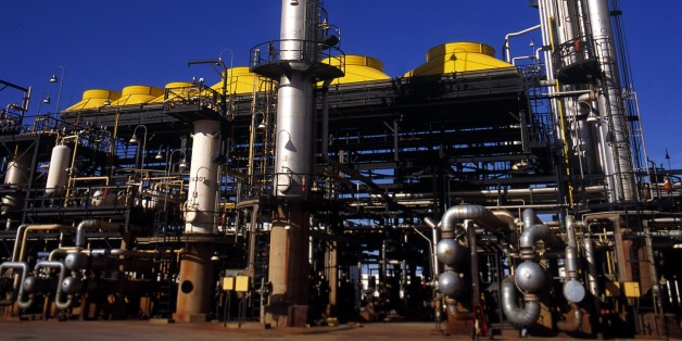 ALGERIA - JUNE 30: Oil companies In Algeria On June 30, 2008-NATEC is the first company of oil refinery in Algeria. The company has five oil rafineries along the country, which can exploit about 22 Millions tons of crude oil per year. Algeria oil stocks are evaluated at 11,4 Billions tons of crude barrels. Here in Hassi-Messaoud. (Photo by Ali DJENIDI/Gamma-Rapho via Getty Images)