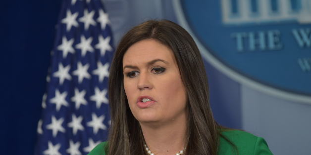 White House Press Secretary Sarah Huckabee Sanders speaks during the White House briefing on October 2, 2017 in Washington, DC.US President Donald Trump sent his 'warmest condolences' Monday to the victims and families of a shooting at a concert in Las Vegas which has killed at least 50 people. White House spokesman Sarah Sanders said separately that the president had been briefed on 'the horrific tragedy in Las Vegas' on Sunday night. / AFP PHOTO / MANDEL NGAN (Photo credit should read M