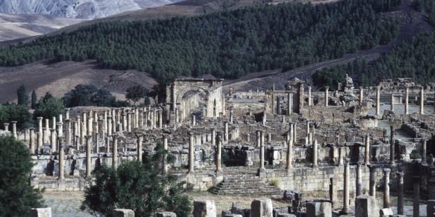 ALGERIA - FEBRUARY 22: View of the ancient Roman city of Djemila (UNESCO World Heritage List, 1982), Algeria. (Photo by DeAgostini/Getty Images)