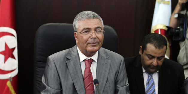 Tunisian Defence Minister Abdelkarim Zbidi speaks during a meeting with U.S. Defense Secretary Leon Panetta (not in picture) in Tunis July 30, 2012. REUTERS/Zoubeir Souissi (TUNISIA - Tags: MILITARY POLITICS)