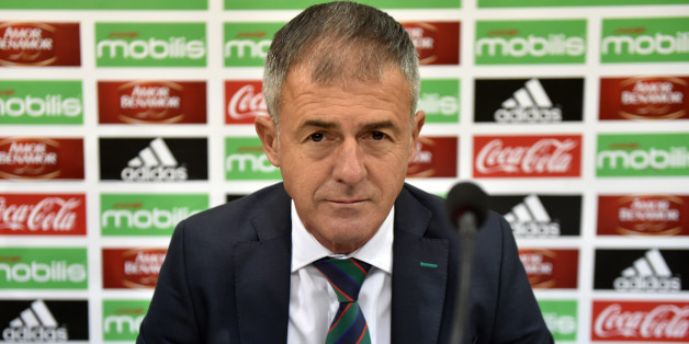 Spanish coach Lucas Alcaraz attends a press conference on April 19, 2017, upon being announced as the new head coach for the Algerian national team.Alcaraz had previously coached Spanish sides Granada, Levante and Recreativo de Huelva. / AFP PHOTO / RYAD KRAMDI (Photo credit should read RYAD KRAMDI/AFP/Getty Images)
