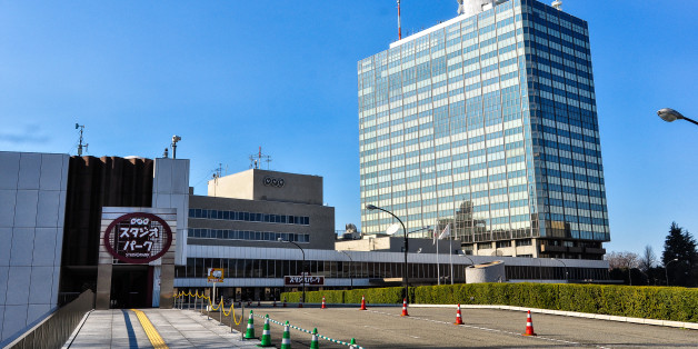 Tokyo, Japan - January 4, 2011: NHK (??????, Nippon H?s? Ky?kai, Japan Broadcasting Corporation) building in Tokyo. On the bottom left side of the picture the entrance of NHK Studio Park can be seen. Studio Park is a part of the NHK Broadcasting Center that is open to the public. Visitors can have a chance to look behind the scenes of NHK broadcasting.