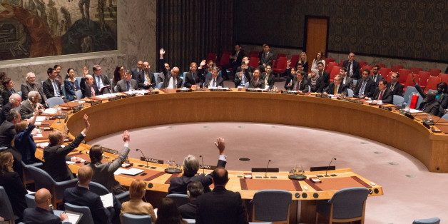 UN HEADQUARTERS, NEW YORK, NY, UNITED STATES - 2016/04/29: The ten Council delegates voting in favor of renewal of thed Western Sahara mission raise their hands during the vote count. On the eve of the expiration for the current mandate for the Mission for the Referendum in Western Sahara (MINURSO), and amid an increasingly acrimonious dispute between the UN Secretary-General and Morocco, the United Nations Security Council voted to renew the peacekeeping mission's mandate as Security Council Re