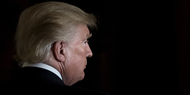 TOPSHOT - US President Donald Trump leaves after a Hispanic Heritage Month event in the East Room of the White House October 6, 2017 in Washington, DC.President Trump invited over 200 Hispanic business, community, and faith leaders, and guests from across the country to join in the celebration of Hispanic Heritage Month. / AFP PHOTO / Brendan Smialowski (Photo credit should read BRENDAN SMIALOWSKI/AFP/Getty Images)
