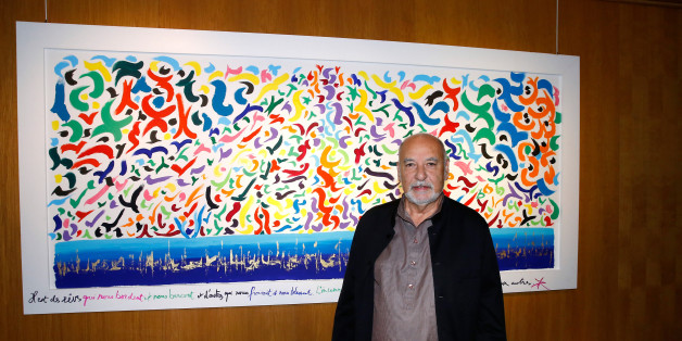 PARIS, FRANCE - SEPTEMBER 15: Writer Tahar Ben Jelloun attends the 'Paintings Poems from Tahar Ben Jelloun - Furniture Scriptures from C.Saccomanno & O.Dayot' : Press Preview at Galerie du Passage on September 15, 2015 in Paris, France. (Photo by Bertrand Rindoff Petroff/Getty Images)
