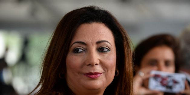 Tunisian Union of Industry, Trade and Handicrafts (UTICA) President and Nobel peace price laureate Wided Bouchamaoui reacts during a session at the Medef summer university in Jouy-en-Josas, near Paris, on August 31, 2016. / AFP / ERIC PIERMONT (Photo credit should read ERIC PIERMONT/AFP/Getty Images)