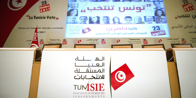 The international press center is pictured in Tunis on October 22, 2011, on the eve of historic national election in Tunisia. Tunisian voters on October 22 weighed their choices on the eve of the Arab Spring's historic first elections nine months after the surprise toppling of strongman Zine el Abidine Ben Ali that started it all. Campaigning ended at midnight for the vote the previously banned Islamist Ennahda party is tipped to win, with the ISIE independent polling commission reminding candid
