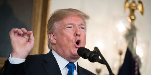 WASHINGTON, DC - OCTOBER 13: U.S. President Donald Trump makes a statement on the administration's strategy for dealing with Iran, in the Diplomatic Reception Room in the White House, October 13, 2017 in Washington, DC. President Trump stated that the Iran nuclear deal is not in the best interests for the security of the United States, but stopped short of withdrawing from the 2015 agreement. (Photo by Drew Angerer/Getty Images)