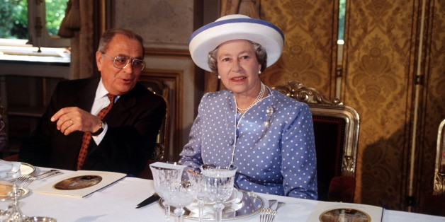 PARIS, FRANCE - JUNE 10: The Queen At A Luncheon In Paris, France. (Photo by Tim Graham/Getty Images)