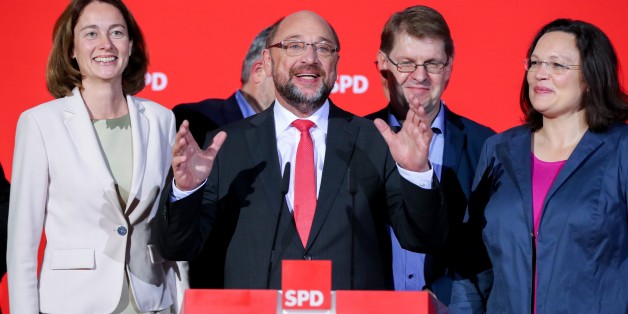 Schulz und Stegner müssen wieder ein Wahlergebnis kommentieren – doch dieses Mal ist alles anders