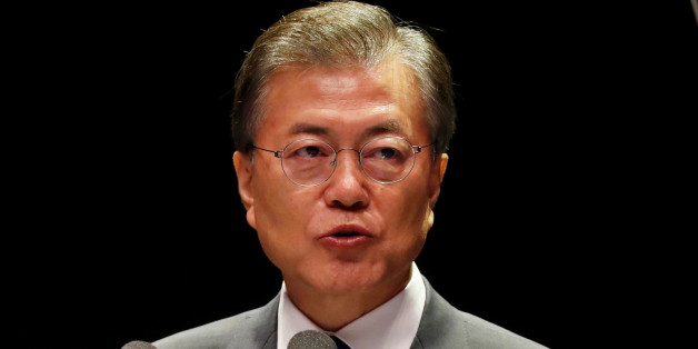 South Korean President Moon Jae-In, delivers a speech during celebrations of the 72th anniversary of Korea's Independence Day from Japanese colonial rule in 1945 in Seoul, South Korea, August 15, 2017. REUTERS/Jeon Heon-Kyun/Pool