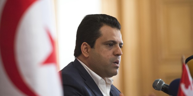 TUNIS, TUNISIA - DECEMBER 05: Presidential candidate Slim Riahi gives a speech during a press release for the presidential elections to be held on 28th of December, at Sheraton Hotel in Tunis, Tunisia on December 05, 2014. (Photo by Ahmet zgi/Anadolu Agency/Getty Images)