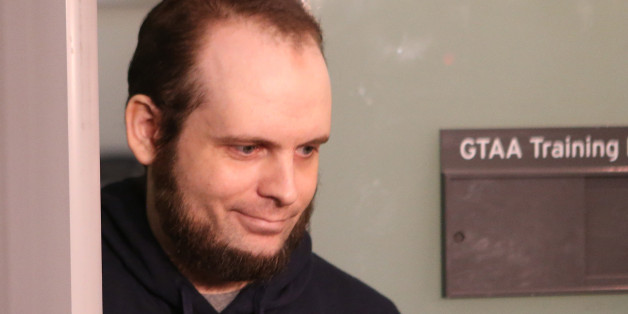 MISSISSAUGA, ON- OCTOBER 13 - Joshua Boyle arrives to speak to the media. He and his wife Caitlain Coleman and their two sons, 4 and 2, and newborn daughter returned to Canada after being held hostage for five years at Pearson International Airport in Mississauga. October 13, 2017. (Steve Russell/Toronto Star via Getty Images)